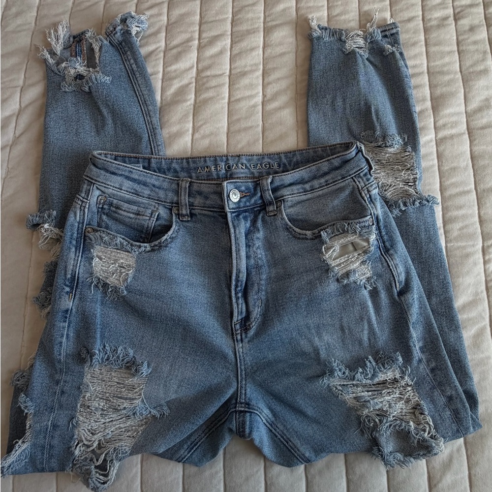 AE ripped mom jeans